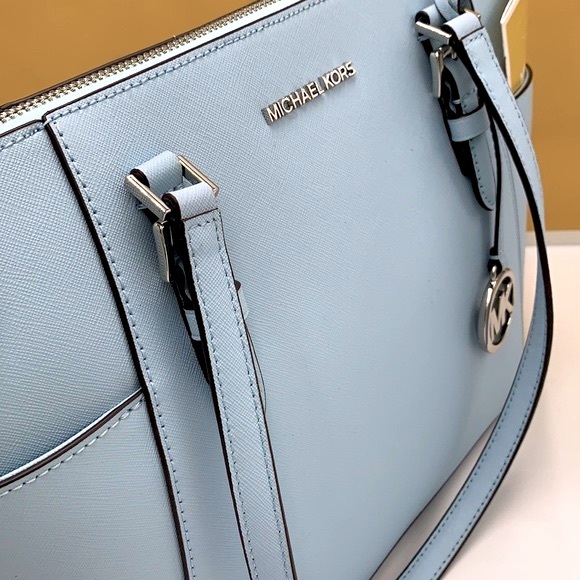 MICHAEL KORS CHARLOTTE LARGE TOP ZIP TOTE VISTA BLUE COLOR MK - Picture 13 of 16